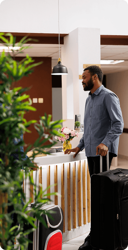 Modern interior with person